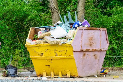 A skip placed on a residential street in Spitalfields