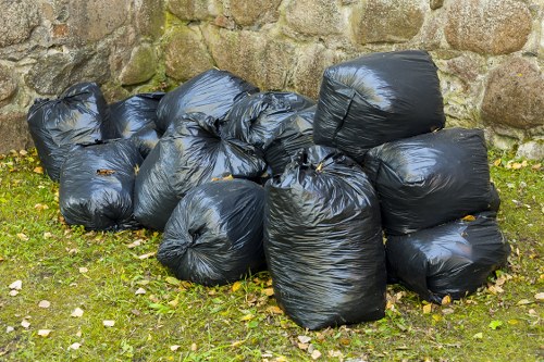 Professional waste clearance team at a construction site